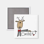 Aimant T-shirts et cadeaux de Noël Dasher Reindeer (Recto/Verso)