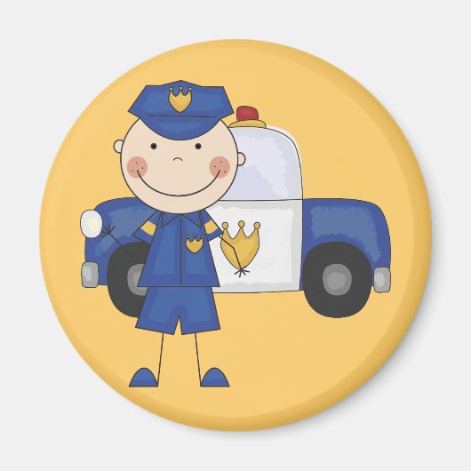 Aimant T-shirts et cadeaux de policiers masculins (Devant)