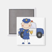 Aimant T-shirts et cadeaux de policiers masculins (Recto/Verso)