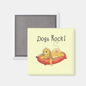 Aimant T-shirts et cadeaux de roche de chiens (Recto/Verso)