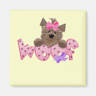 Aimant T-shirts et cadeaux de rose de chien de Woof