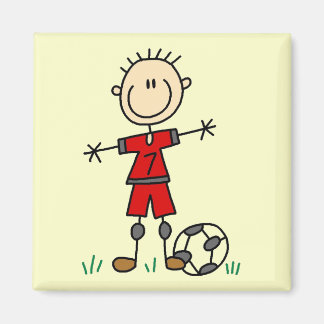 Aimant T-shirts et cadeaux de soccer Uniform Boy Red