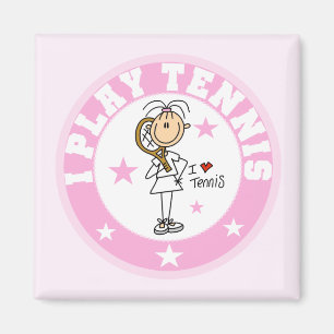 Aimant T-shirts et cadeaux de tennis de jeu de la fille I