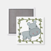 Aimant T-shirts et cadeaux d'hippopotame de bébé (Recto/Verso)