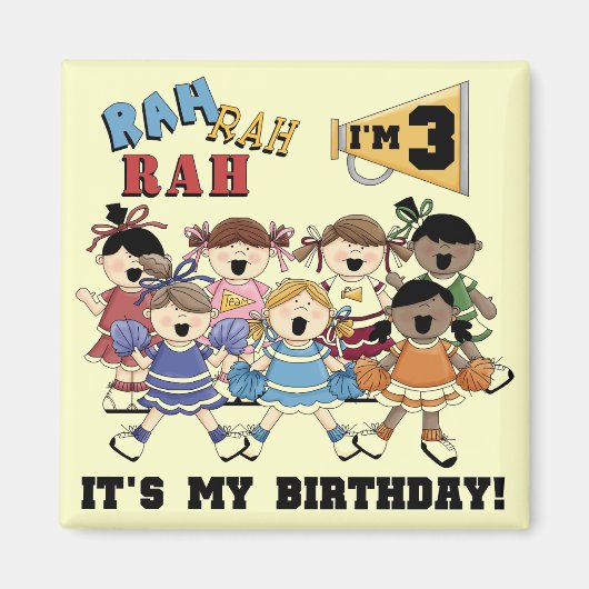 Aimant T-shirts et cadeaux du 3e anniversaire (Devant)