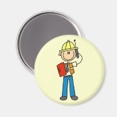 Aimant T-shirts et cadeaux du chef de la construction (Recto/Verso)