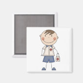 Aimant T-shirts et cadeaux EMT masculins de base (Recto/Verso)