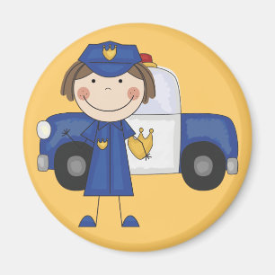 Aimant T-shirts et cadeaux femelles de policier