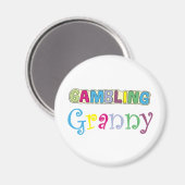 Aimant T-shirts et cadeaux Gambling Granny. (Recto/Verso)