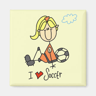 Aimant T-shirts et cadeaux Girl I Love Soccer