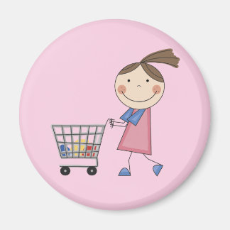 Aimant T-shirts et cadeaux Girl Shopping