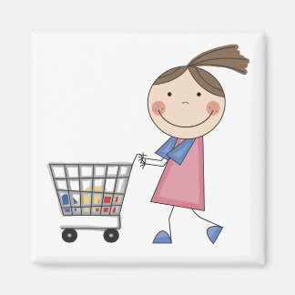 Aimant T-shirts et cadeaux Girl Shopping