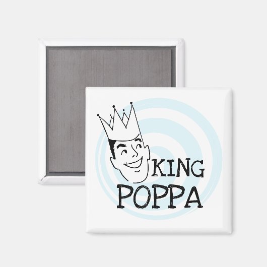 Aimant T-shirts et cadeaux King Poppa (Recto/Verso)