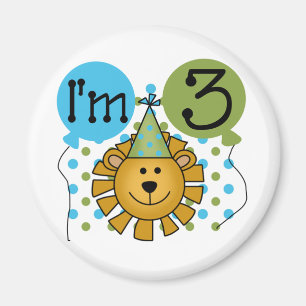 Aimant T-shirts et cadeaux Lion 3e anniversaire