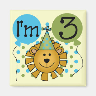 Aimant T-shirts et cadeaux Lion 3e anniversaire