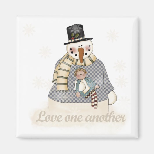 Aimant T-shirts et cadeaux Love One Another Snowman (Devant)