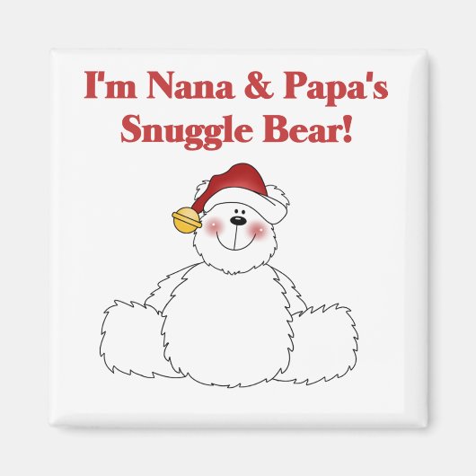 Aimant T-shirts et cadeaux Nana et Papa's Snuggle Bear (Devant)