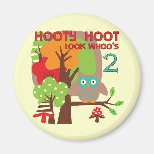 Aimant T-shirts et cadeaux Owl 2nd Birthday