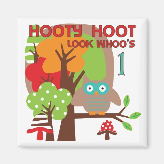 Aimant T-shirts et cadeaux Owl First Birthday (Devant)