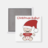 Aimant T-shirts et cadeaux pour bébés de Noël (Recto/Verso)