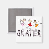 Aimant T-shirts et cadeaux pour filles de patinage (Recto/Verso)