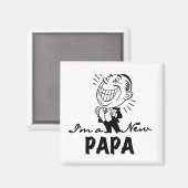 Aimant T-shirts et cadeaux pour papa nouveau souriant (Recto/Verso)
