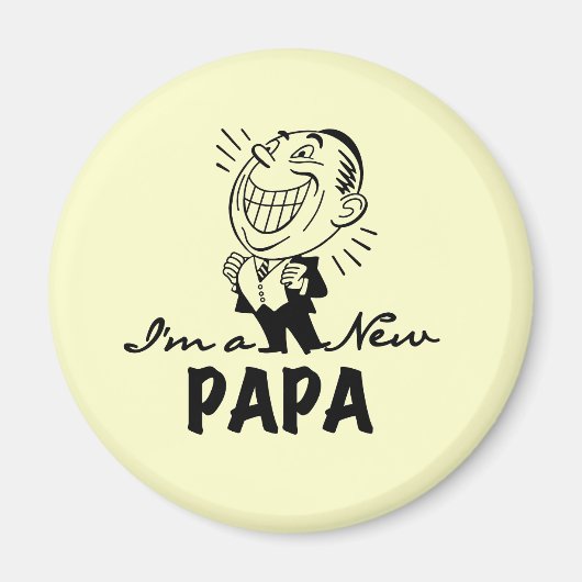 Aimant T-shirts et cadeaux pour papa nouveau souriant (Devant)