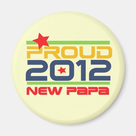 Aimant T-shirts et cadeaux Proud New Papa 2012 (Devant)