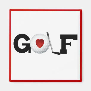 Aimant T-shirts et cadeaux Red Heart Golf