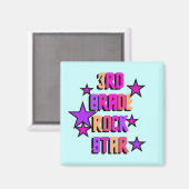 Aimant T-shirts et cadeaux Rock Star de 3e année (Recto/Verso)