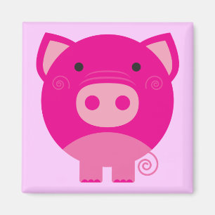 Aimant T-shirts et cadeaux roses de porc