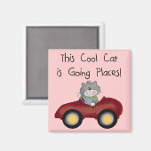 Aimant T-shirts et cadeaux rouges allants de voiture d'en (Recto/Verso)