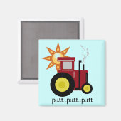 Aimant T-shirts et cadeaux rouges de tracteur de ferme (Recto/Verso)