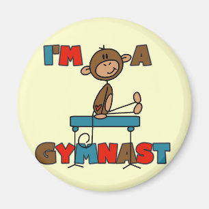Aimant T-shirts et Cadeaux Singe Je suis un Gymnaste