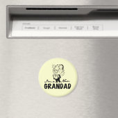 Aimant T-shirts et cadeaux Smiling New Grand-père (In Situ (Lave-vaisselle))