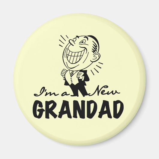 Aimant T-shirts et cadeaux Smiling New Grand-père (Devant)