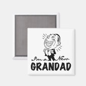 Aimant T-shirts et cadeaux Smiling New Grand-père (Recto/Verso)
