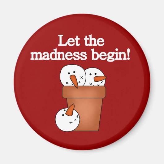 Aimant T-shirts et cadeaux Snowman Holiday Madness (Devant)