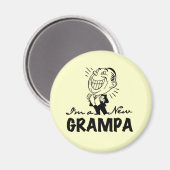 Aimant T-shirts et cadeaux souriants New Grampa (Recto/Verso)