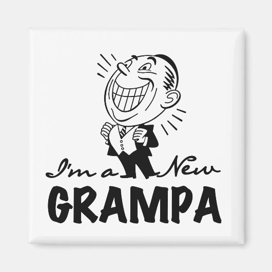 Aimant T-shirts et cadeaux souriants New Grampa (Devant)