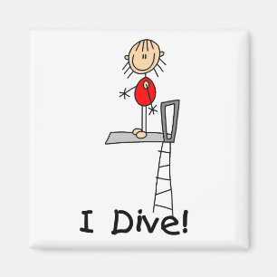 Aimant T-shirts et Cadeaux Stick Figure Je Plonge