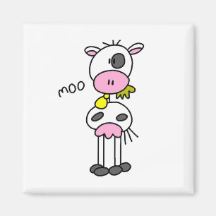 Aimant T-shirts et cadeaux vache en bâtonnets