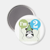 Aimant T-shirts et cadeaux Zebra 2e anniversaire (Recto/Verso)