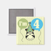 Aimant T-shirts et cadeaux Zebra 4e anniversaire (Recto/Verso)