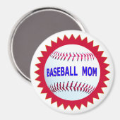 Aimant T-shirts maman baseball et cadeaux uniques (Recto/Verso)