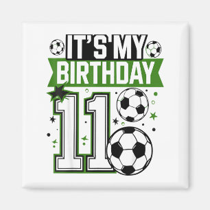 Aimant T-shirts pour garçon d'anniversaire 11 Football C'