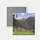 Aimant TAA058 CANAZEI Panorama, Italie, Frigo (Recto/Verso)