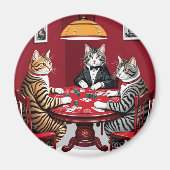 Aimant Tabby Cats Jouer Au Poker (Devant)