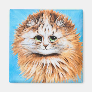 Aimant Tabby Chat aux yeux verts, étude de la tête par L.