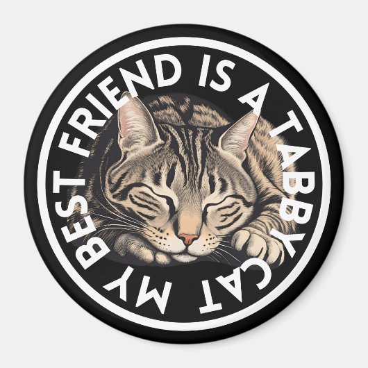 Aimant Tabby Chat meilleur ami (Devant)
